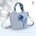 Bolso bandolera de mano con flores étnicas Tie Dye para mujer